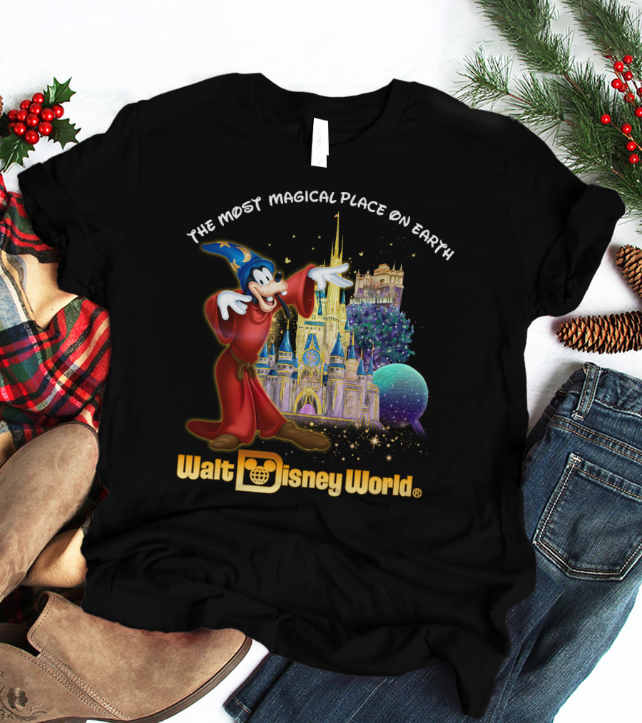 The Most Magical Place On Earth Walt Disney World Goofy Sorcerer's Apprentice T-Shirt