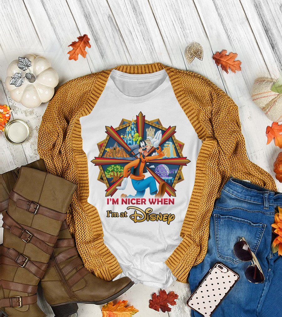 I'm Nicer When I'm At Disney Goofy T-Shirt