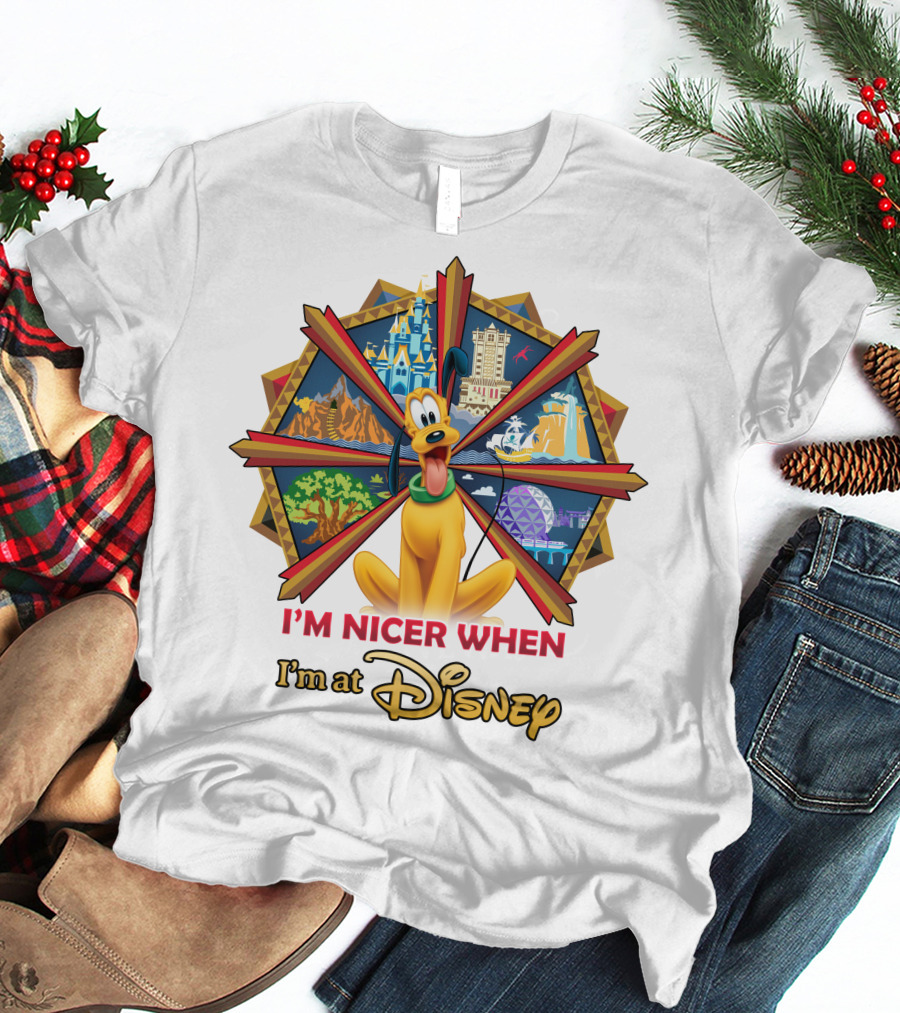 I'm Nicer When I'm At Disney Pluto T-Shirt