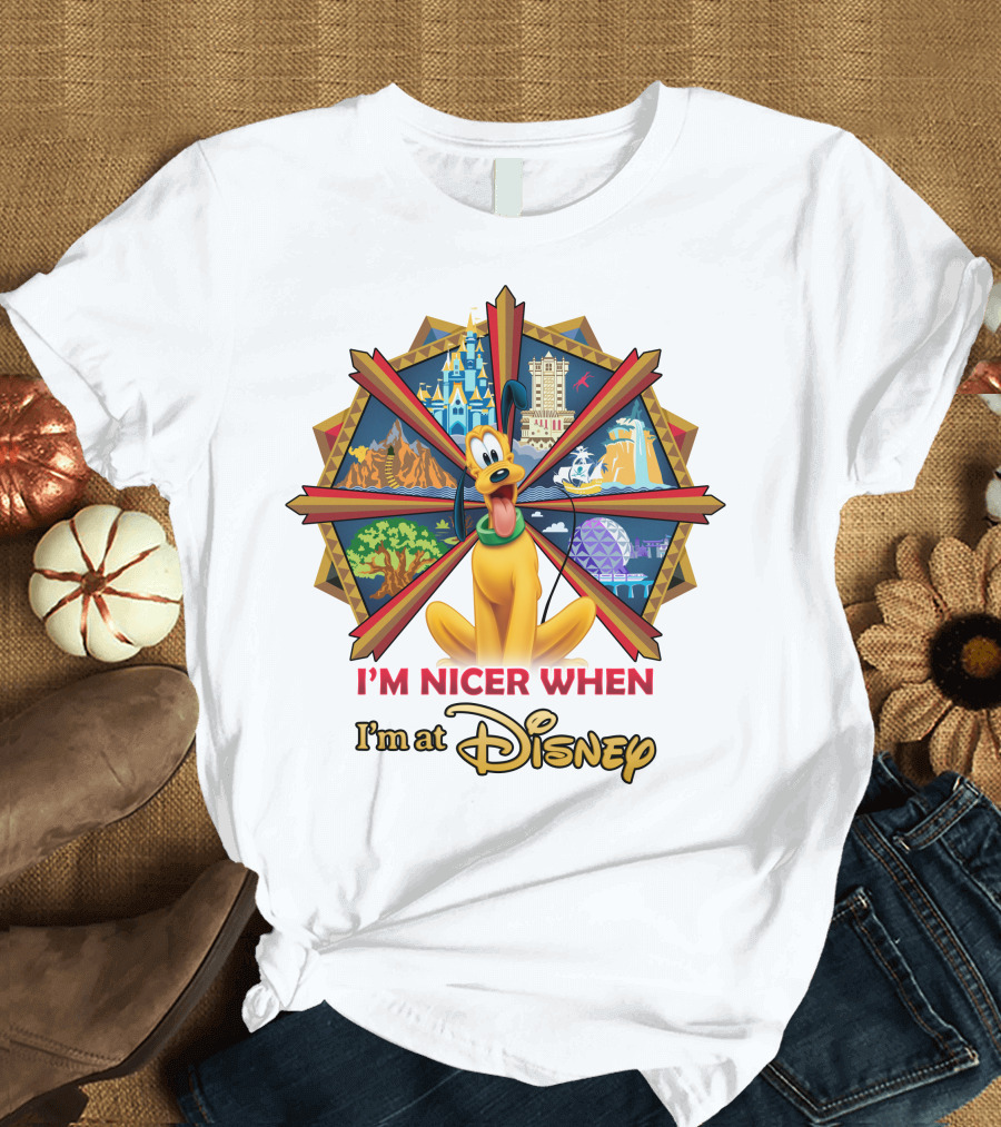 I'm Nicer When I'm At Disney Pluto T-Shirt
