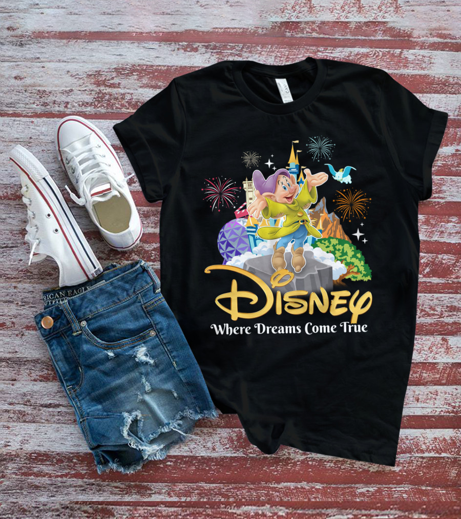 Disney Dopey Where Dreams Come True Fireworks Adventure T-Shirt