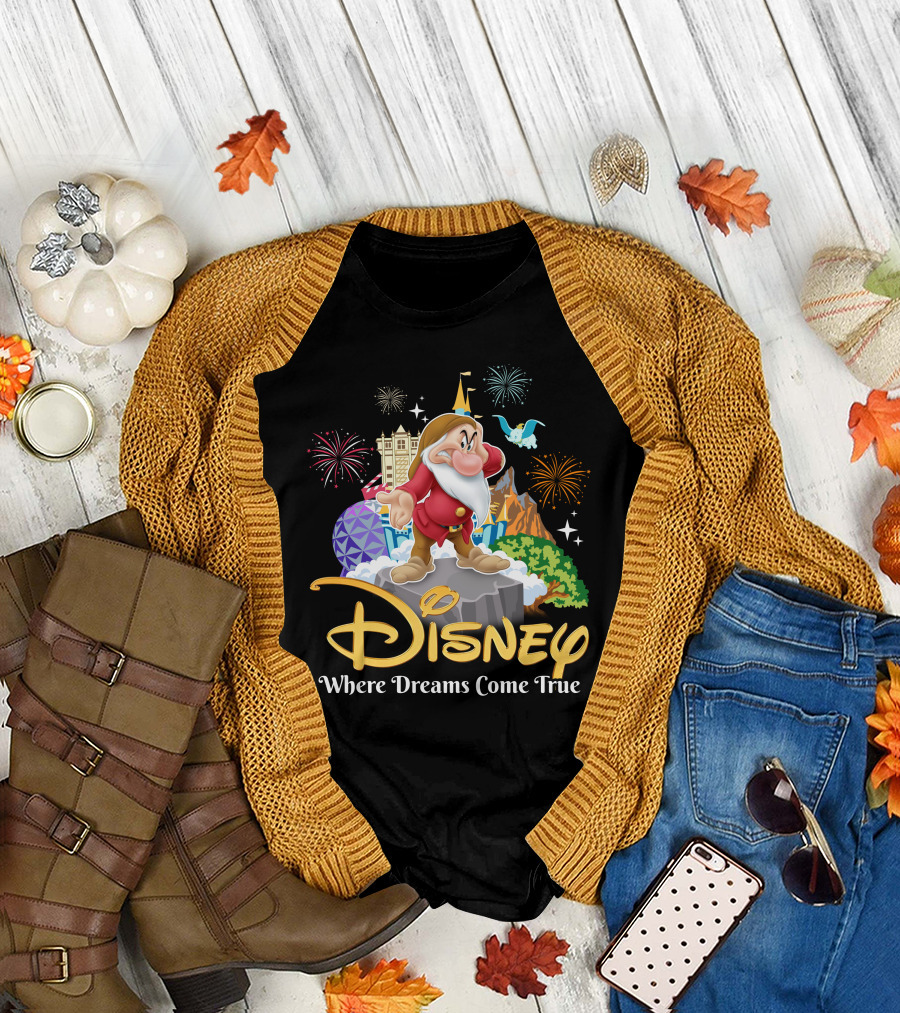 Disney Grumpy Where Dreams Come True Fireworks Celebration T-Shirt