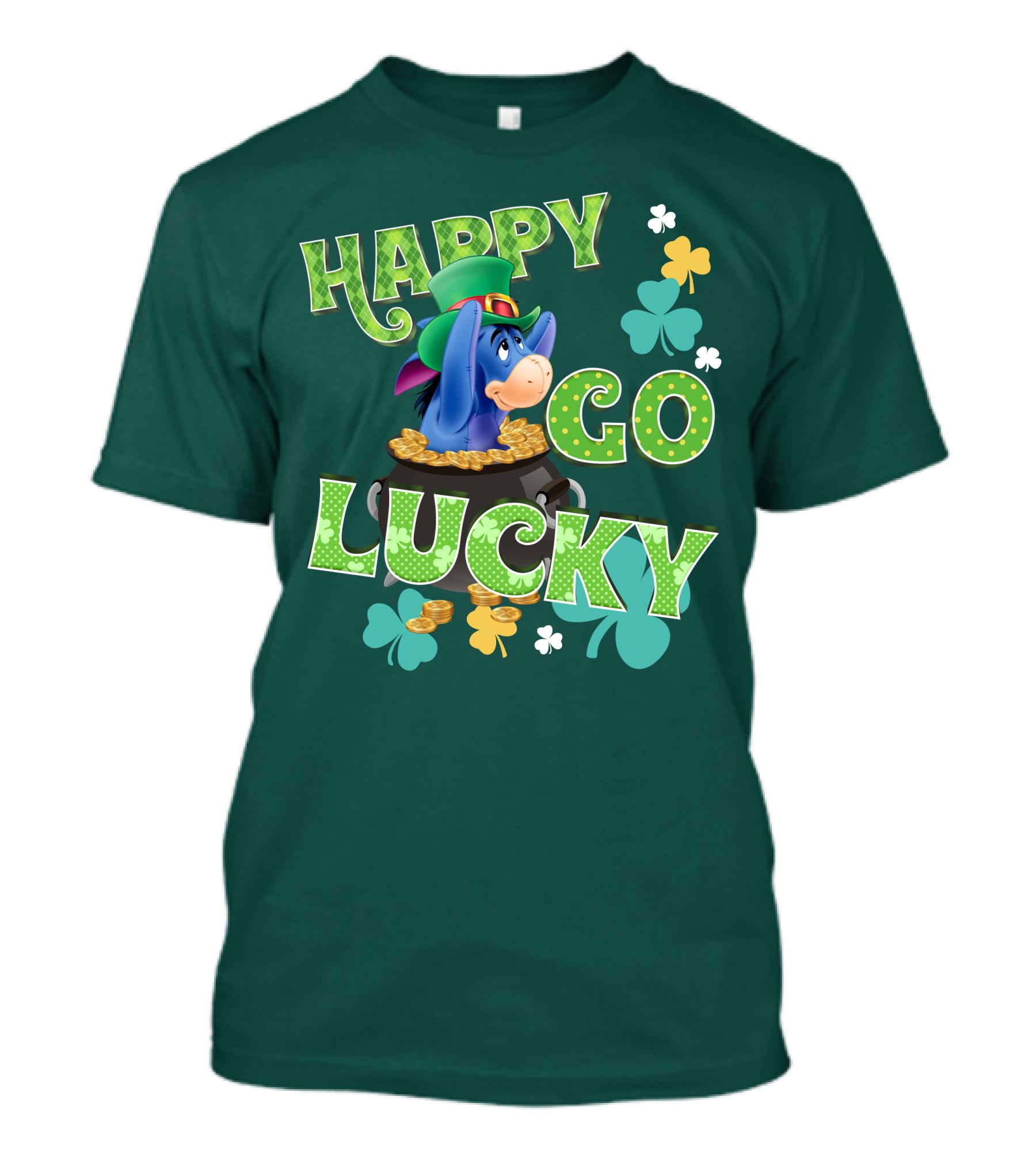 Eeyore Happy Go Lucky St. Patrick's Day Pot Of Gold T-Shirt