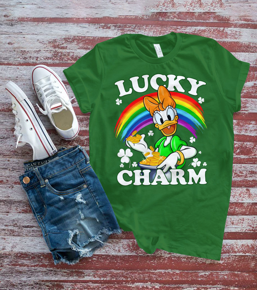Lucky Charm Daisy Rainbow Gold Coins Shamrocks T-Shirt