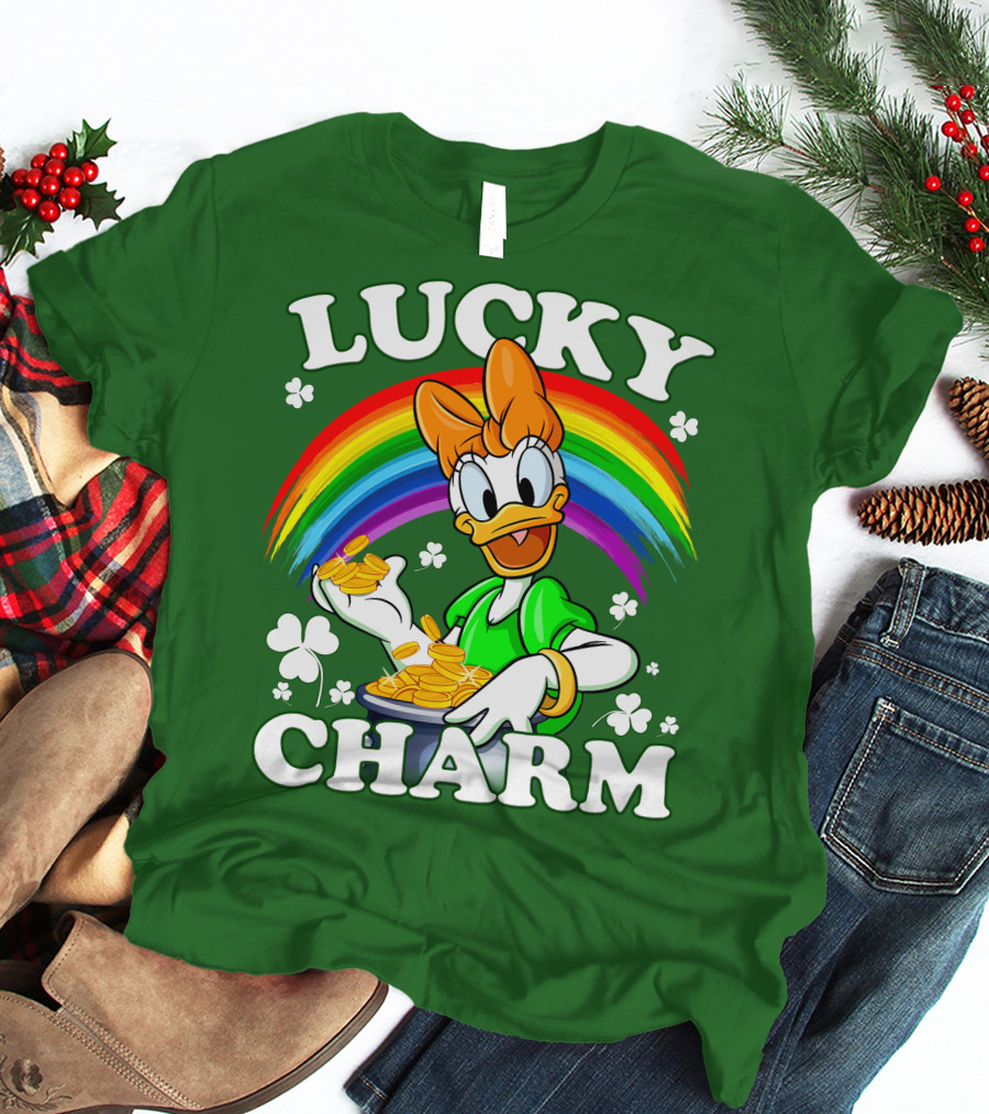 Lucky Charm Daisy Rainbow Gold Coins Shamrocks T-Shirt