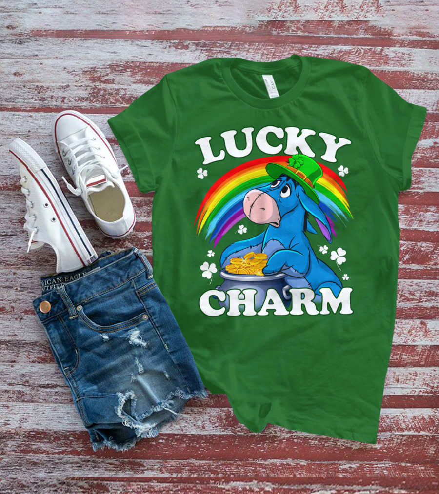 Lucky Charm Eeyore Rainbow St. Patrick's Day T-Shirt