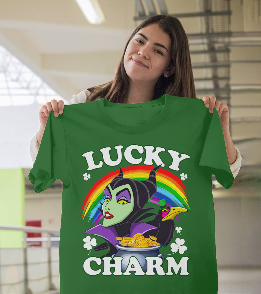 Lucky Charm Maleficent Rainbow Pot Of Gold T-Shirt