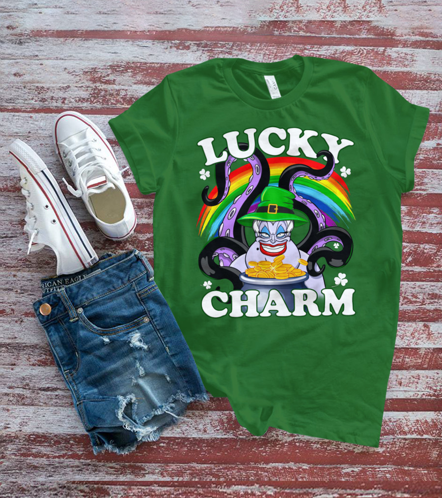 Lucky Charm Ursula Rainbow Coins Shamrocks T-Shirt