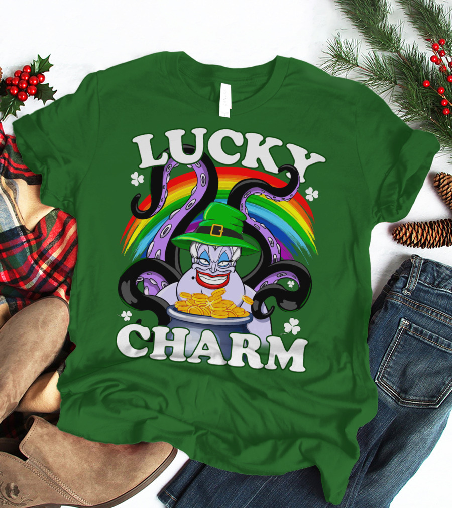 Lucky Charm Ursula Rainbow Coins Shamrocks T-Shirt