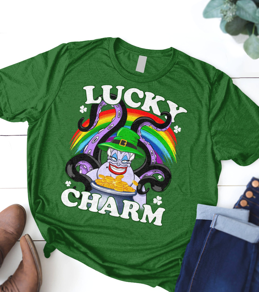 Lucky Charm Ursula Rainbow Coins Shamrocks T-Shirt