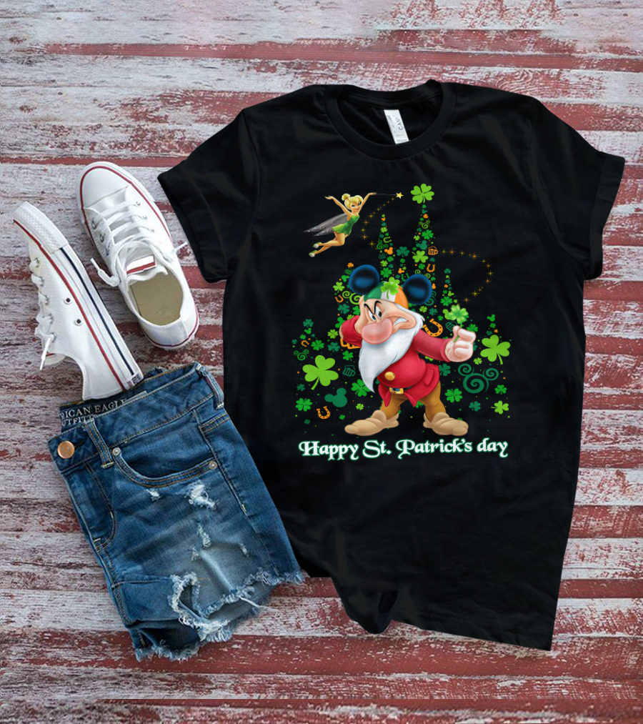 Happy St. Patrick's Day Grumpy Shamrock Castle T-Shirt