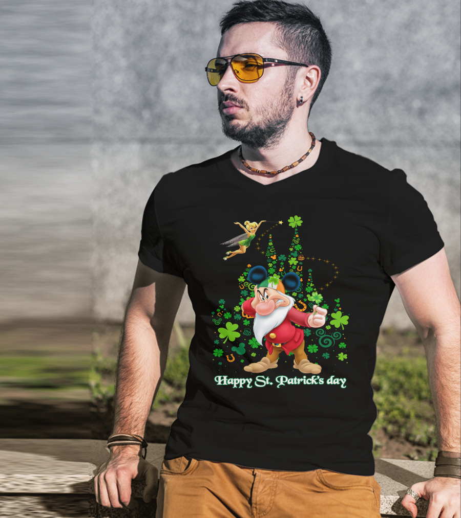 Happy St. Patrick's Day Grumpy Shamrock Castle T-Shirt