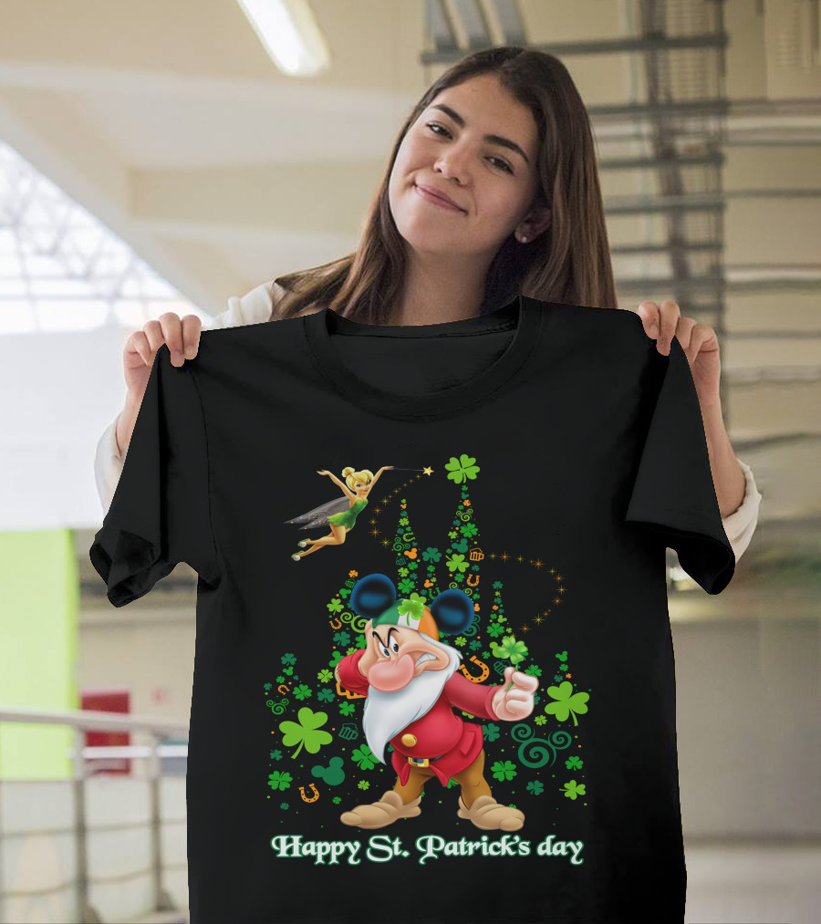 Happy St. Patrick's Day Grumpy Shamrock Castle T-Shirt