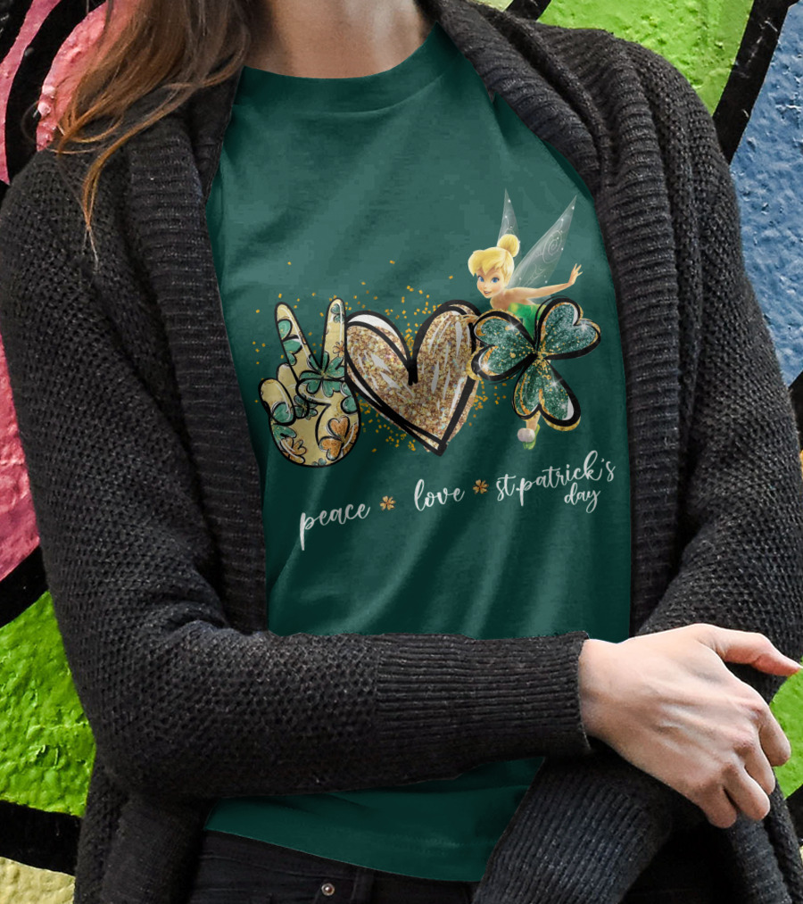 Peace Love St. Patrick's Day Tinkerbell T-Shirt