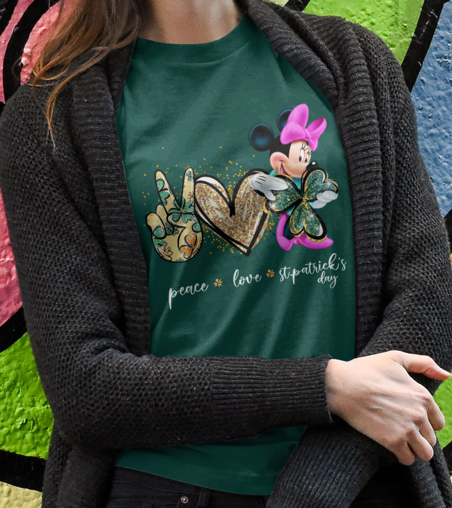 Peace Love St. Patrick's Day Minnie T-Shirt