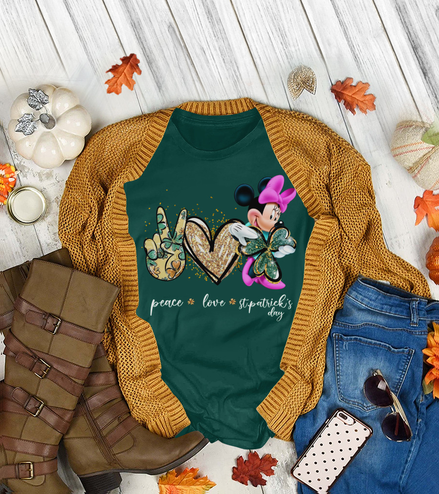 Peace Love St. Patrick's Day Minnie T-Shirt