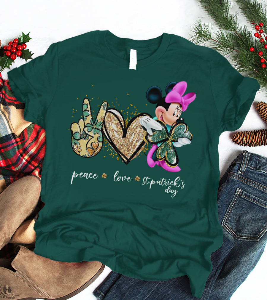 Peace Love St. Patrick's Day Minnie T-Shirt