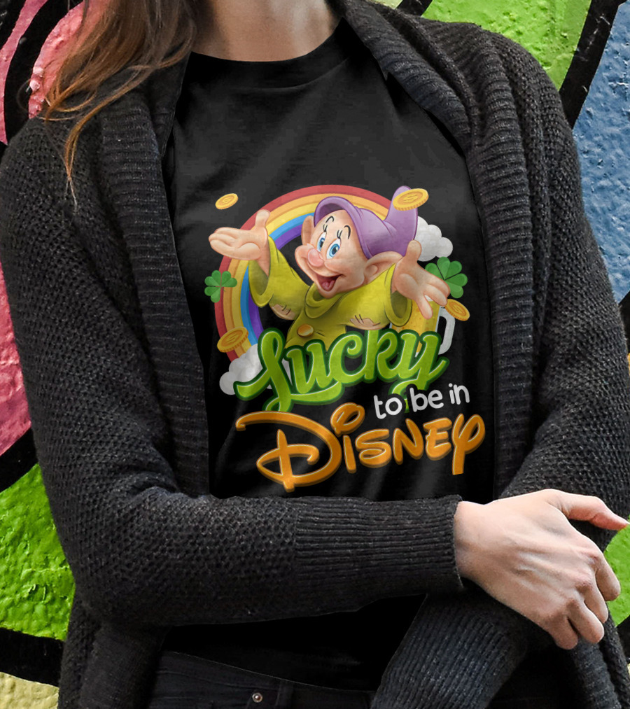 Lucky To Be In Disney Dopey Rainbow T-Shirt