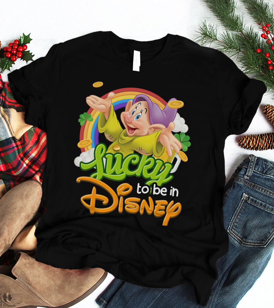 Lucky To Be In Disney Dopey Rainbow T-Shirt