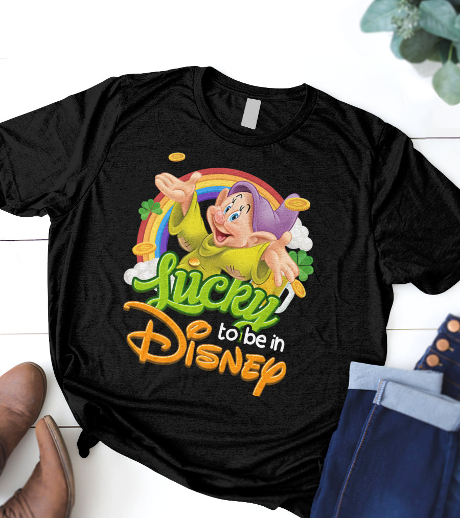 Lucky To Be In Disney Dopey Rainbow T-Shirt