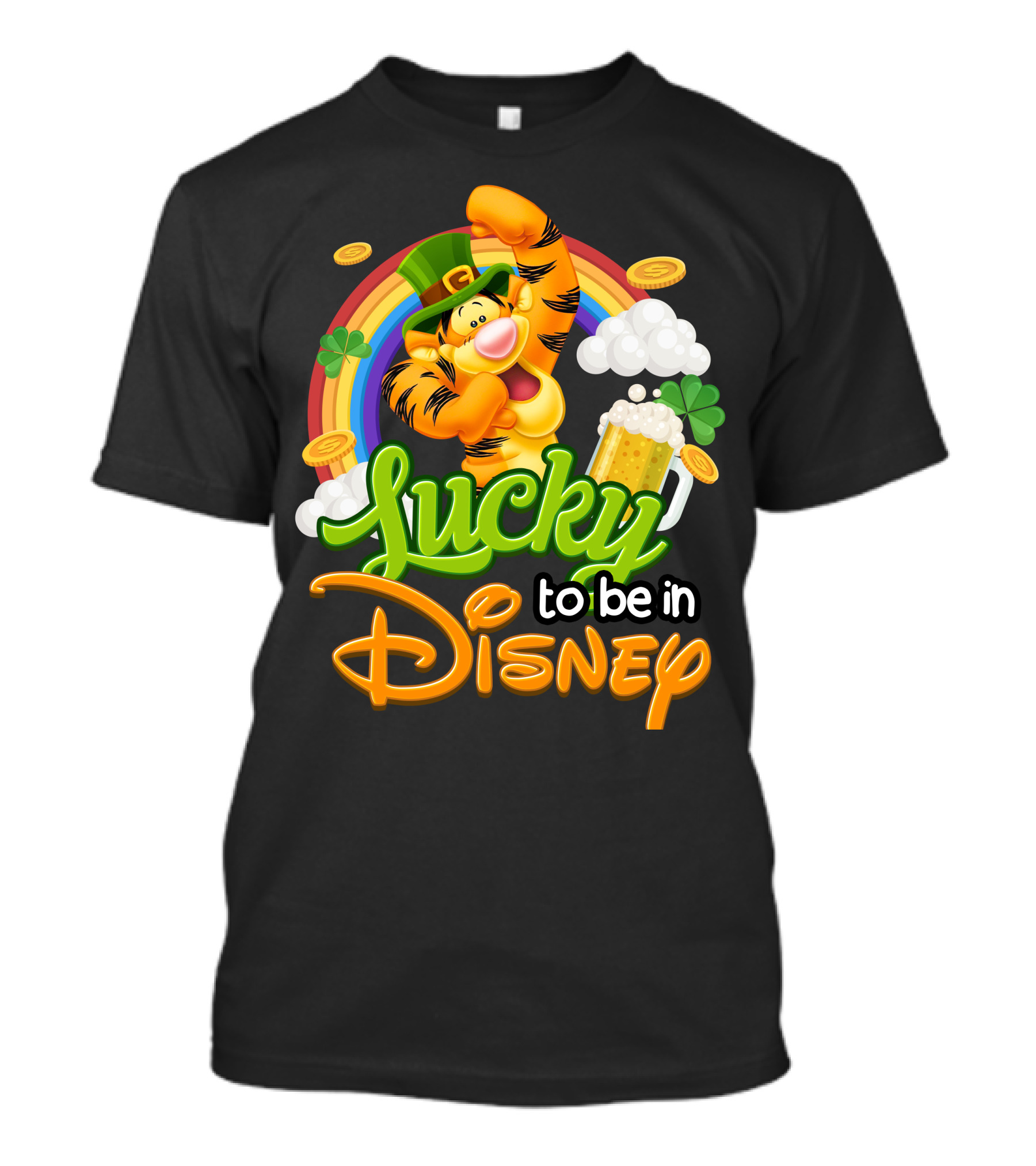Lucky To Be In Disney Tigger Rainbow Clover St. Patrick's Celebration T-Shirt