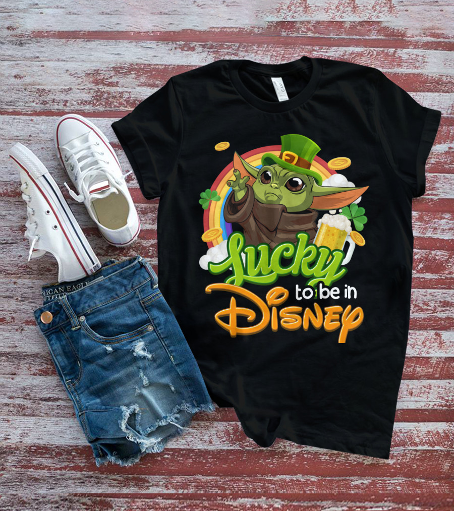 Lucky To Be In Disney Yoda St. Patrick's Day T-Shirt