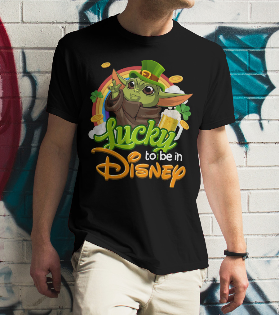Lucky To Be In Disney Yoda St. Patrick's Day T-Shirt