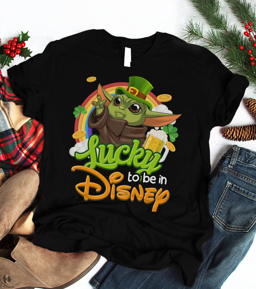 Lucky To Be In Disney Yoda St. Patrick's Day T-Shirt