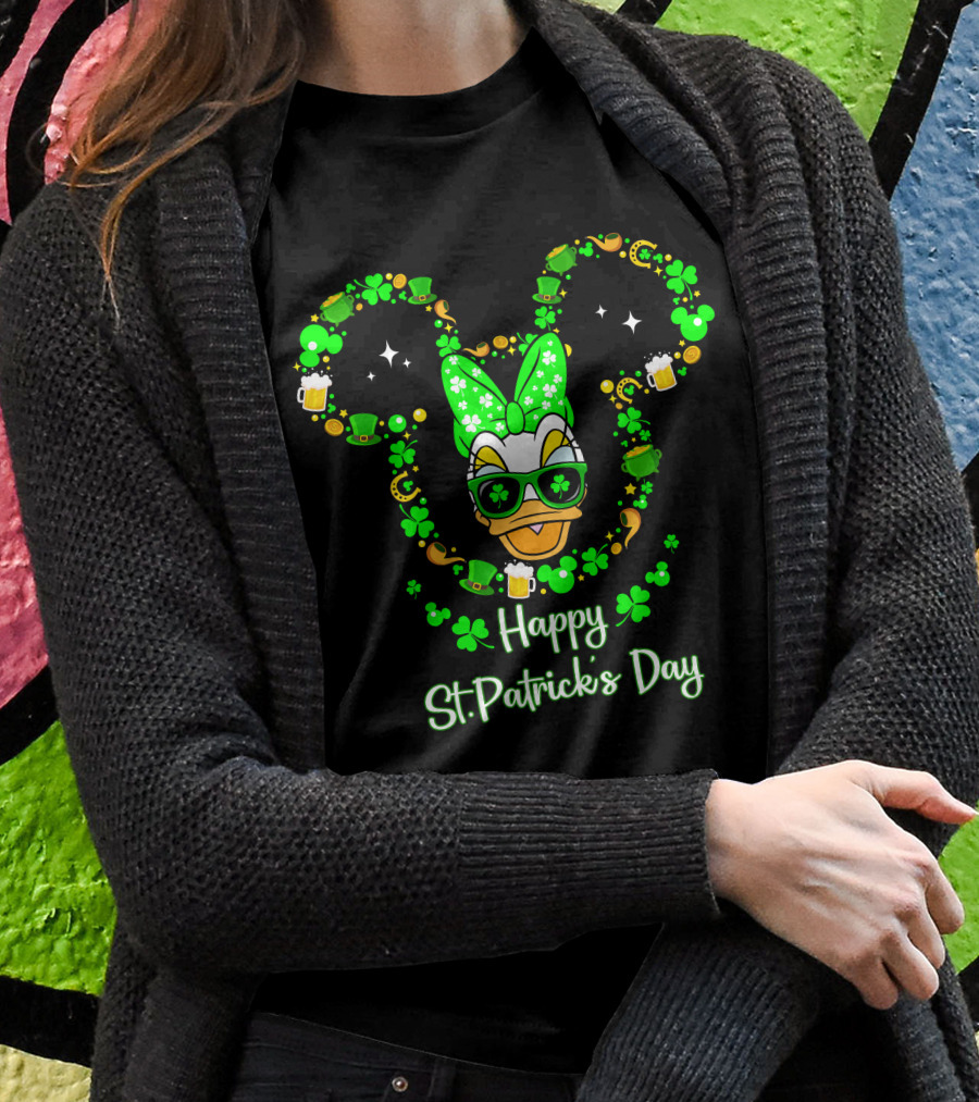 Happy St. Patrick's Day Daisy Duck Mickey Ears T-Shirt