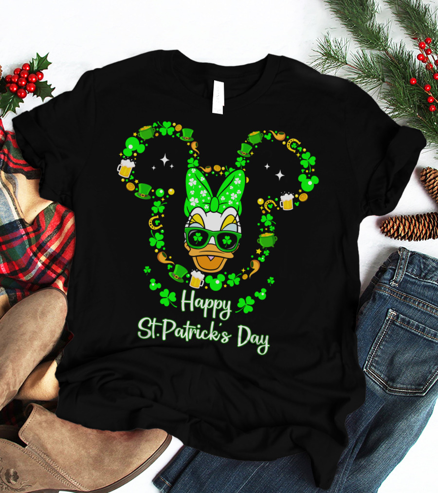 Happy St. Patrick's Day Daisy Duck Mickey Ears T-Shirt