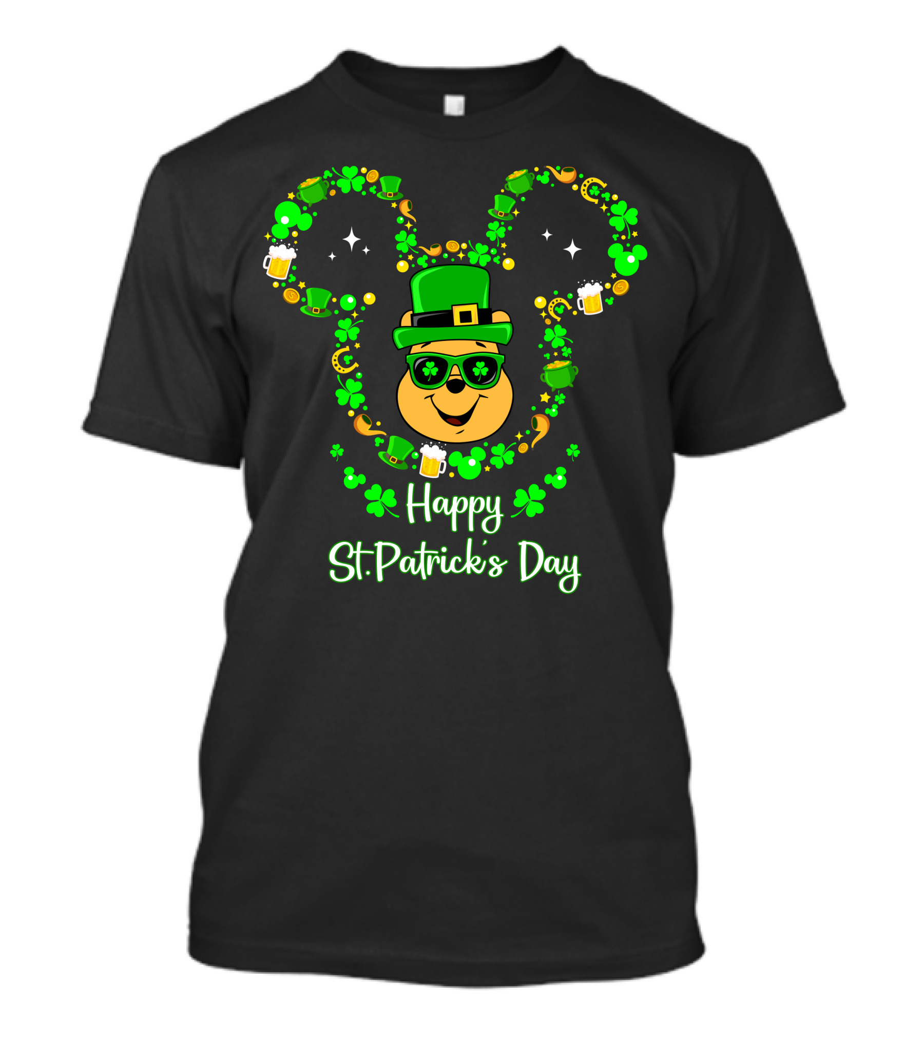 Happy St. Patrick's Day Pooh Mouse Ears T-Shirt