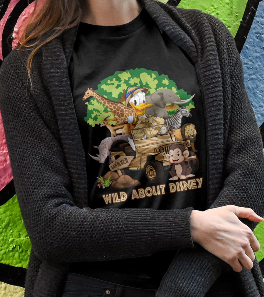 Wild About Disney Safari Adventure Featuring Donald Duck And Jungle Animals T-Shirt
