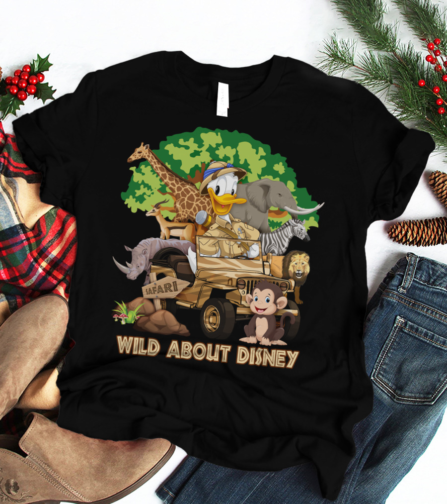 Wild About Disney Safari Adventure Featuring Donald Duck And Jungle Animals T-Shirt