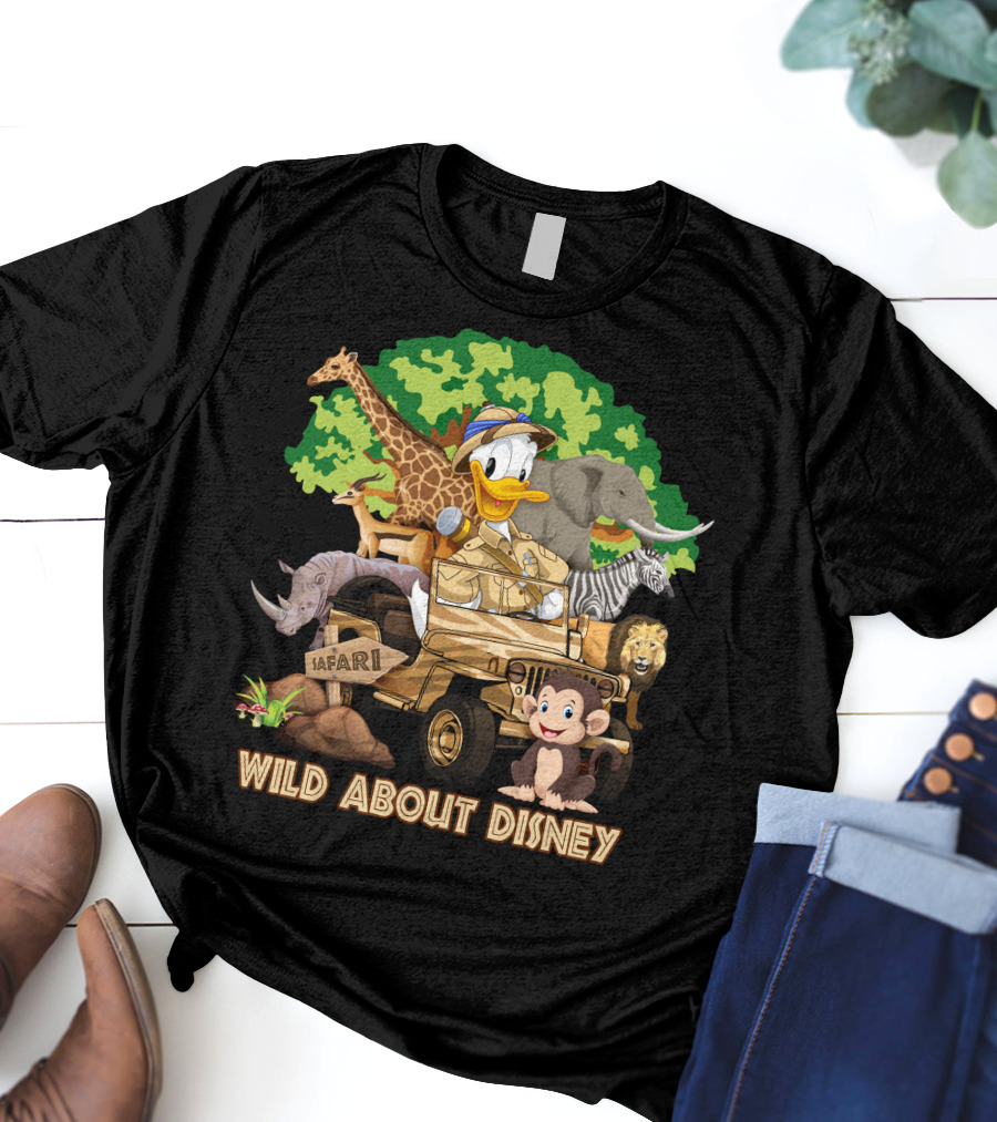 Wild About Disney Safari Adventure Featuring Donald Duck And Jungle Animals T-Shirt