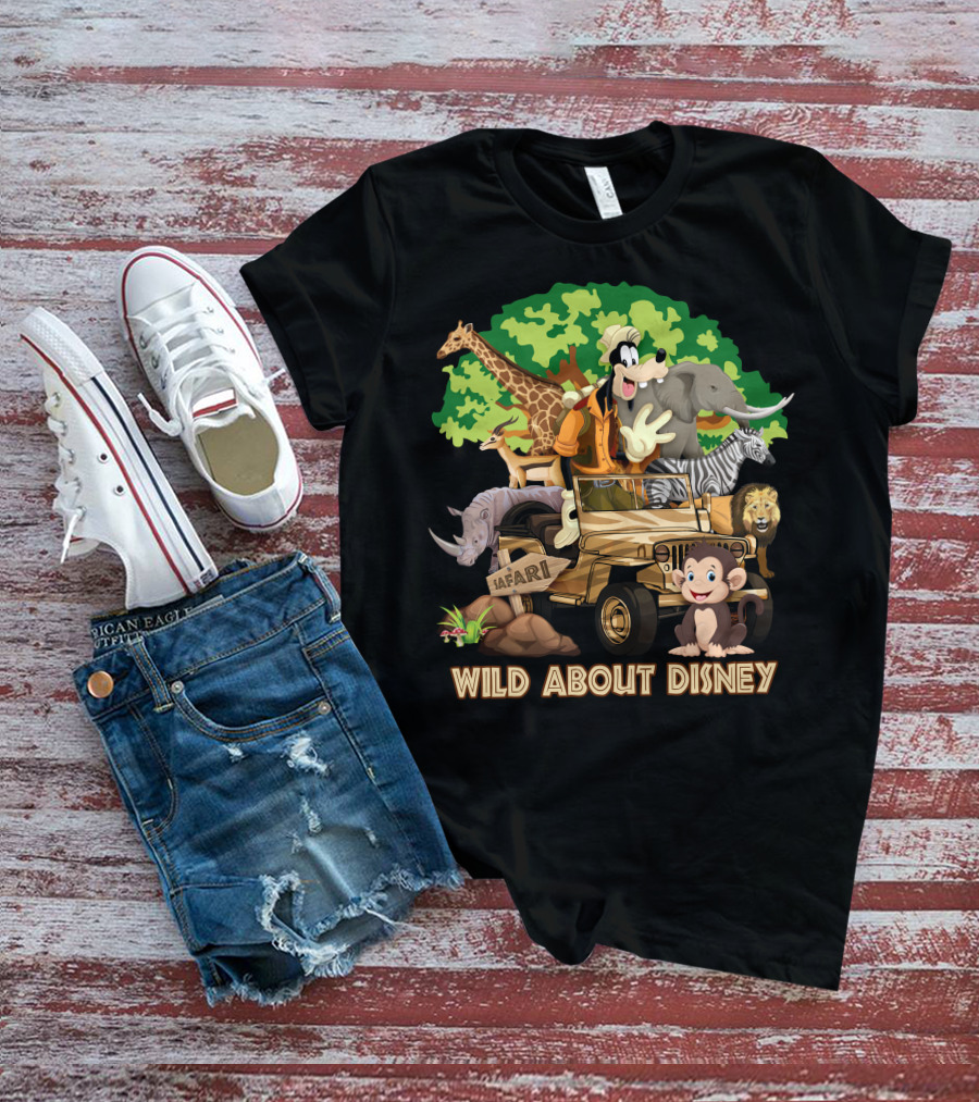 Wild About Disney Safari Goofy With Animals T-Shirt