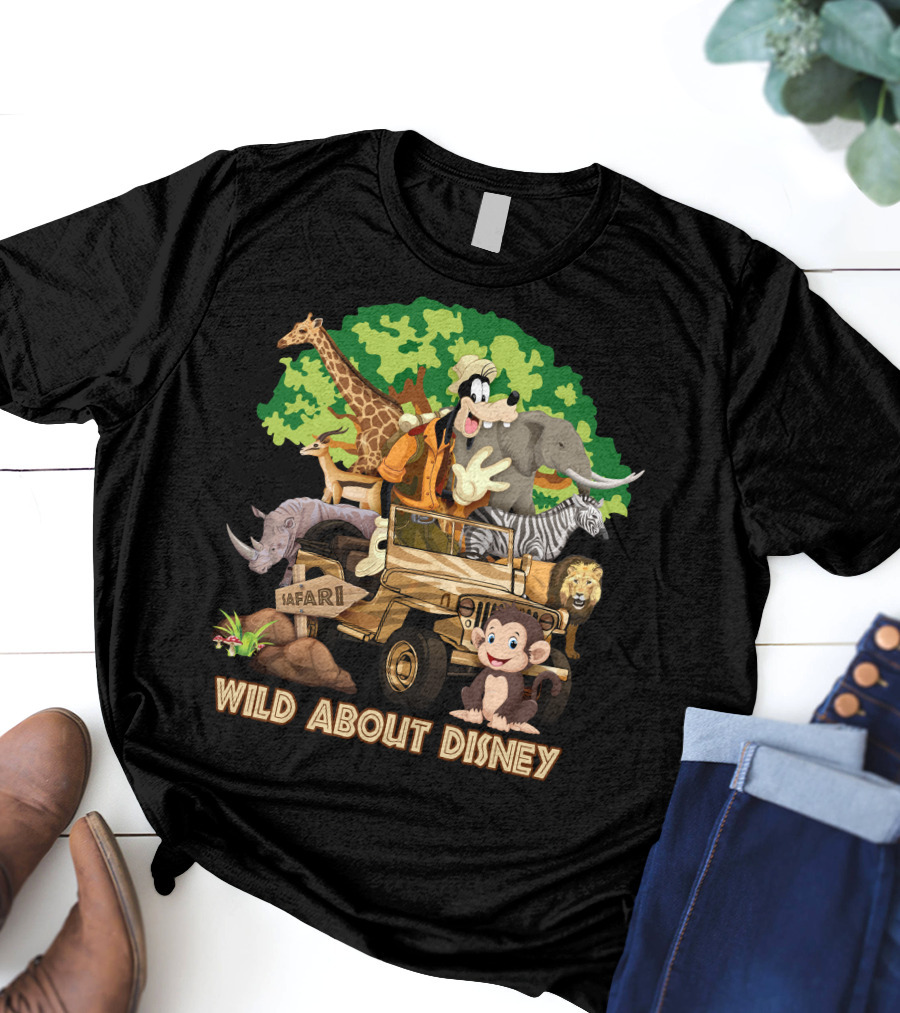 Wild About Disney Safari Goofy With Animals T-Shirt