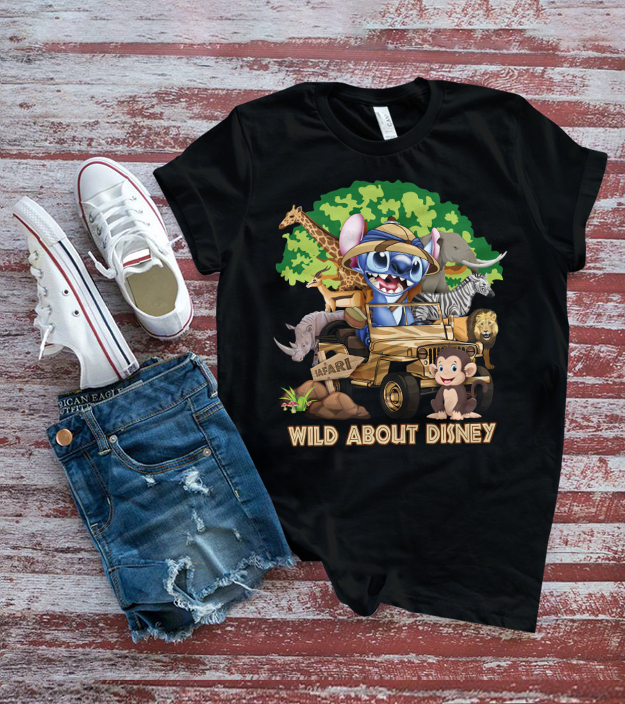 Wild About Disney Safari Stitch With Animals T-Shirt