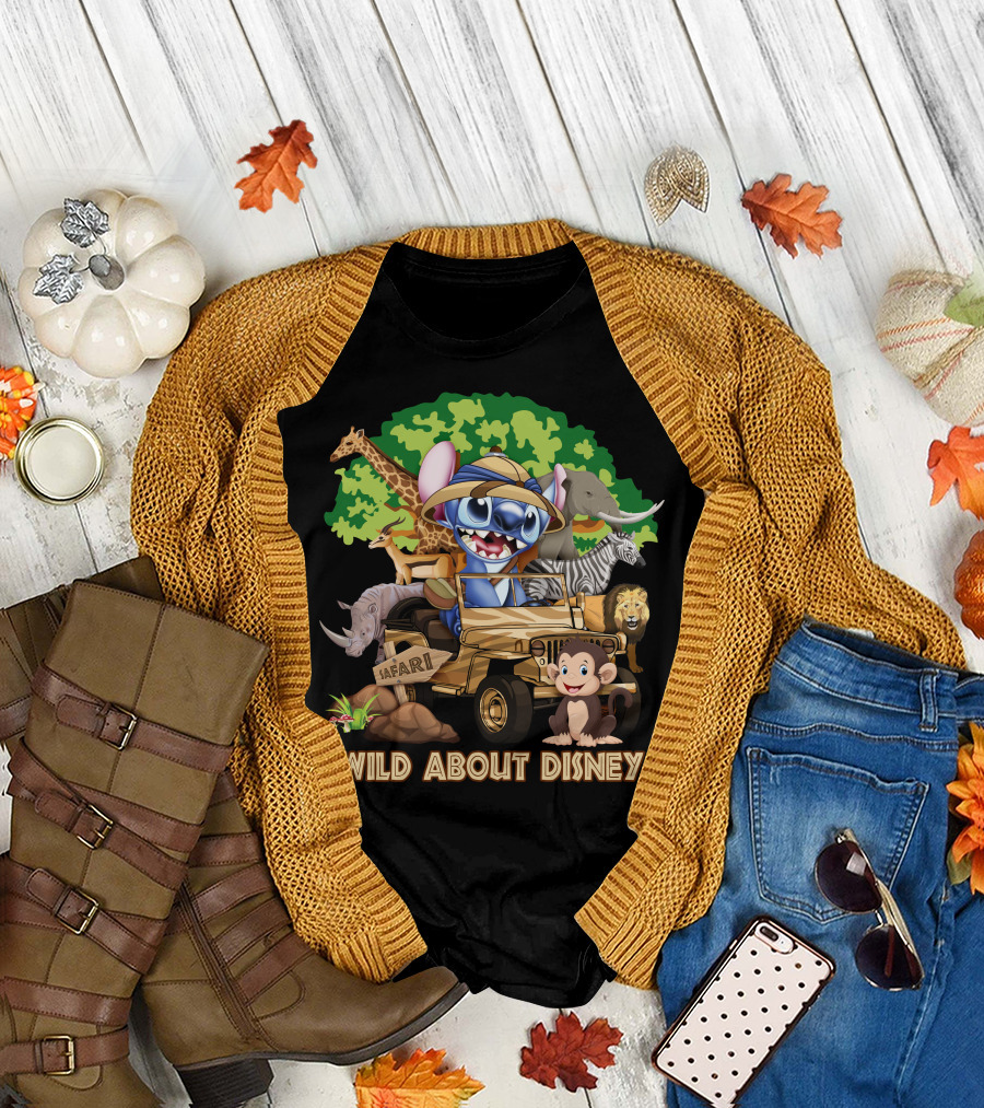 Wild About Disney Safari Stitch With Animals T-Shirt