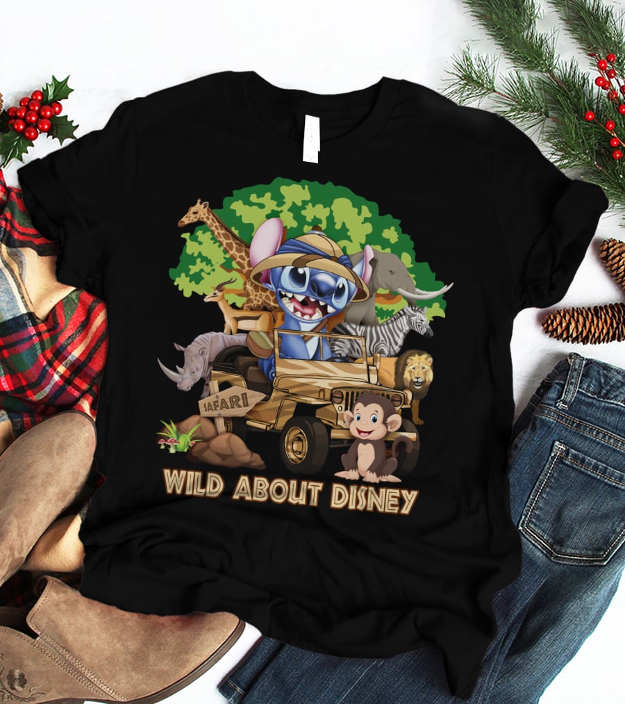 Wild About Disney Safari Stitch With Animals T-Shirt