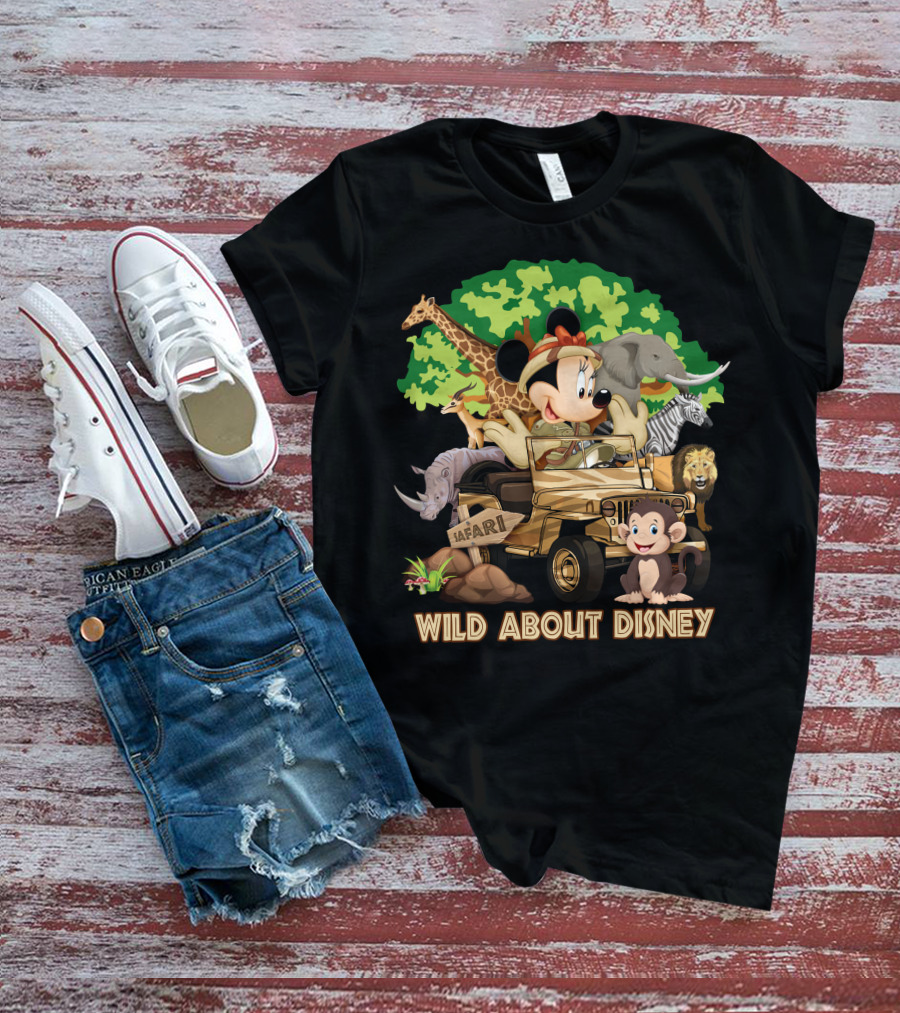 Wild About Disney Safari Minnie Mouse Jeep African Animals T-Shirt