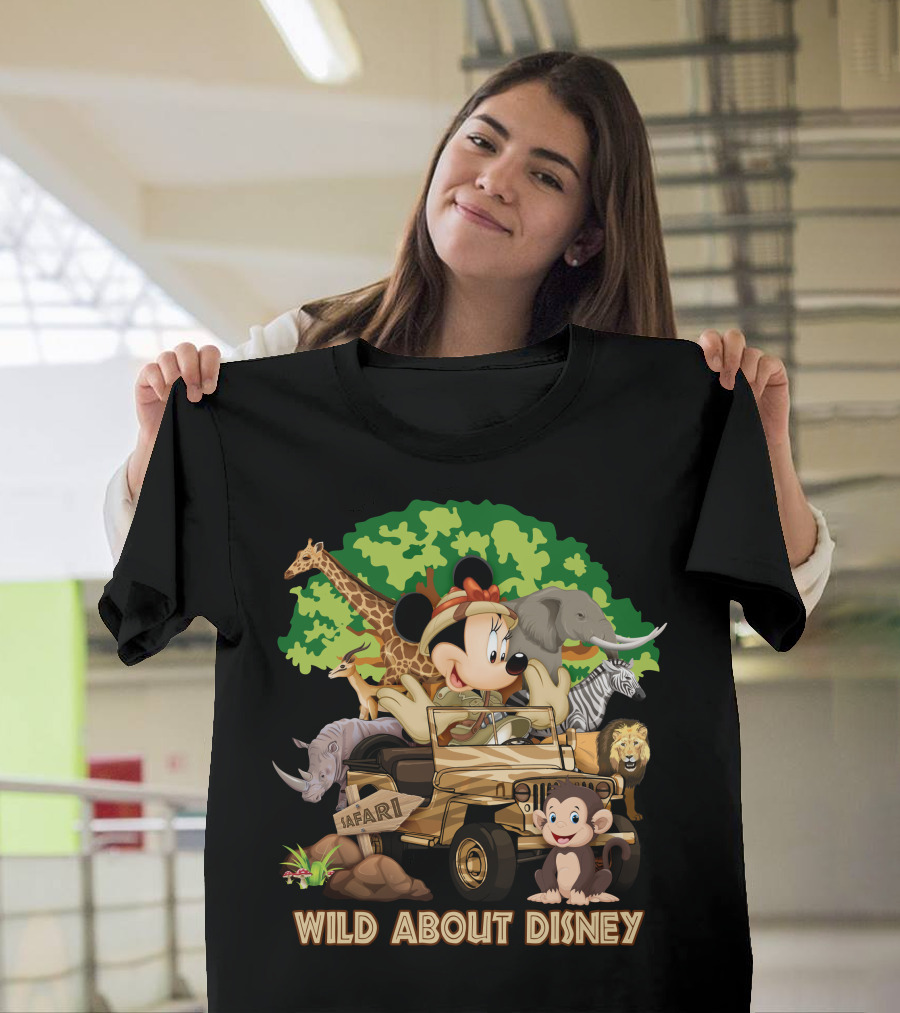 Wild About Disney Safari Minnie Mouse Jeep African Animals T-Shirt
