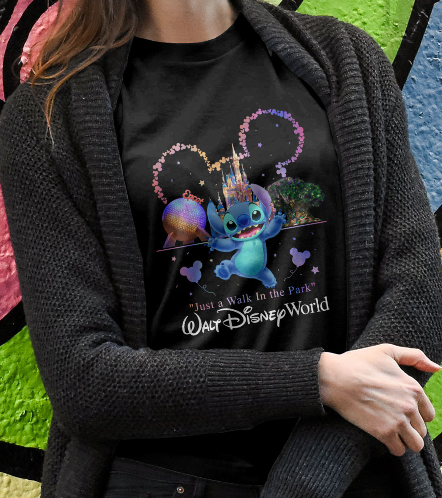 Stitch Just A Walk In The Park Epcot Walt Disney World T-Shirt