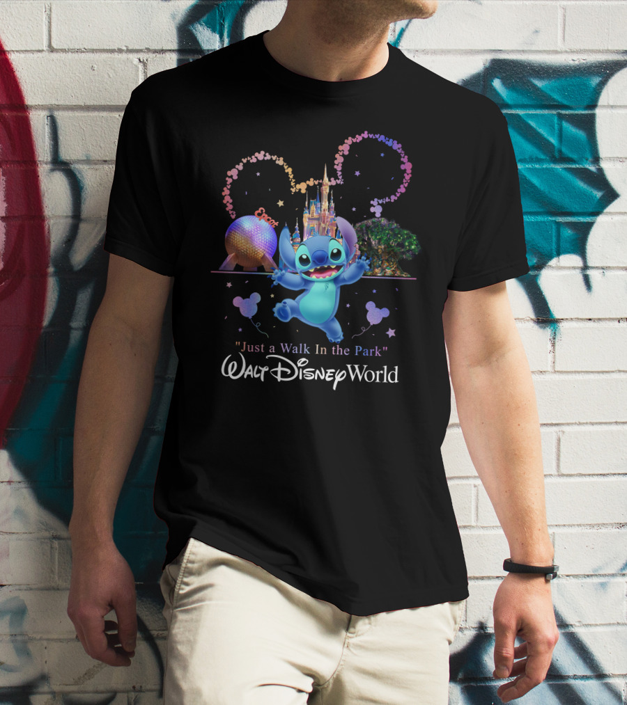 Stitch Just A Walk In The Park Epcot Walt Disney World T-Shirt