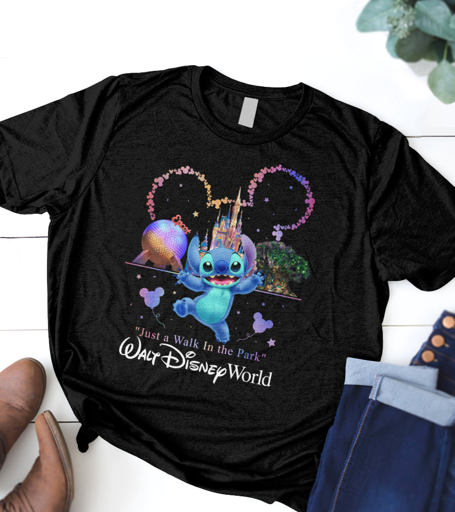 Stitch Just A Walk In The Park Epcot Walt Disney World T-Shirt