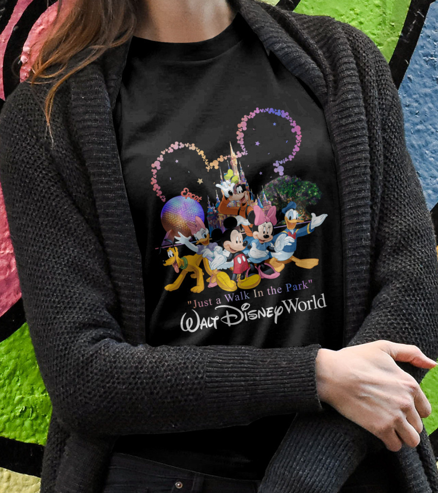 Just A Walk In The Park Walt Disney World EPCOT Mickey And Friends T-Shirt