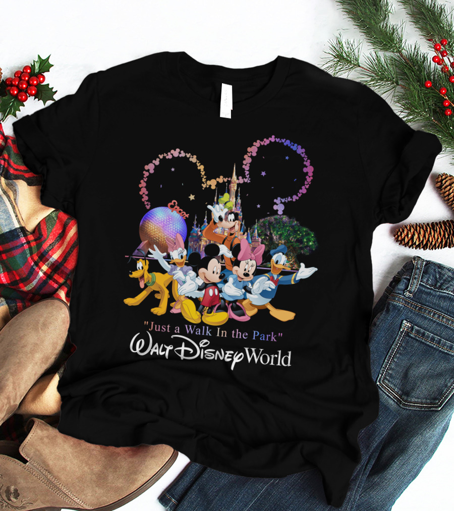 Just A Walk In The Park Walt Disney World EPCOT Mickey And Friends T-Shirt