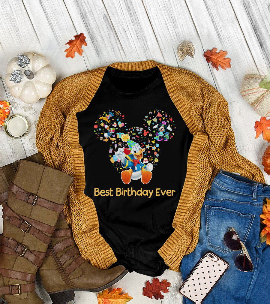 Best Birthday Ever Donald Duck Party Celebration Mickey Mouse T-Shirt