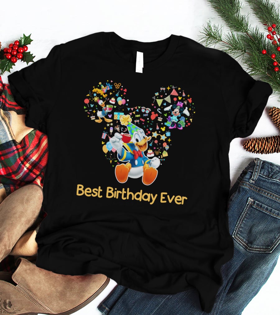 Best Birthday Ever Donald Duck Party Celebration Mickey Mouse T-Shirt