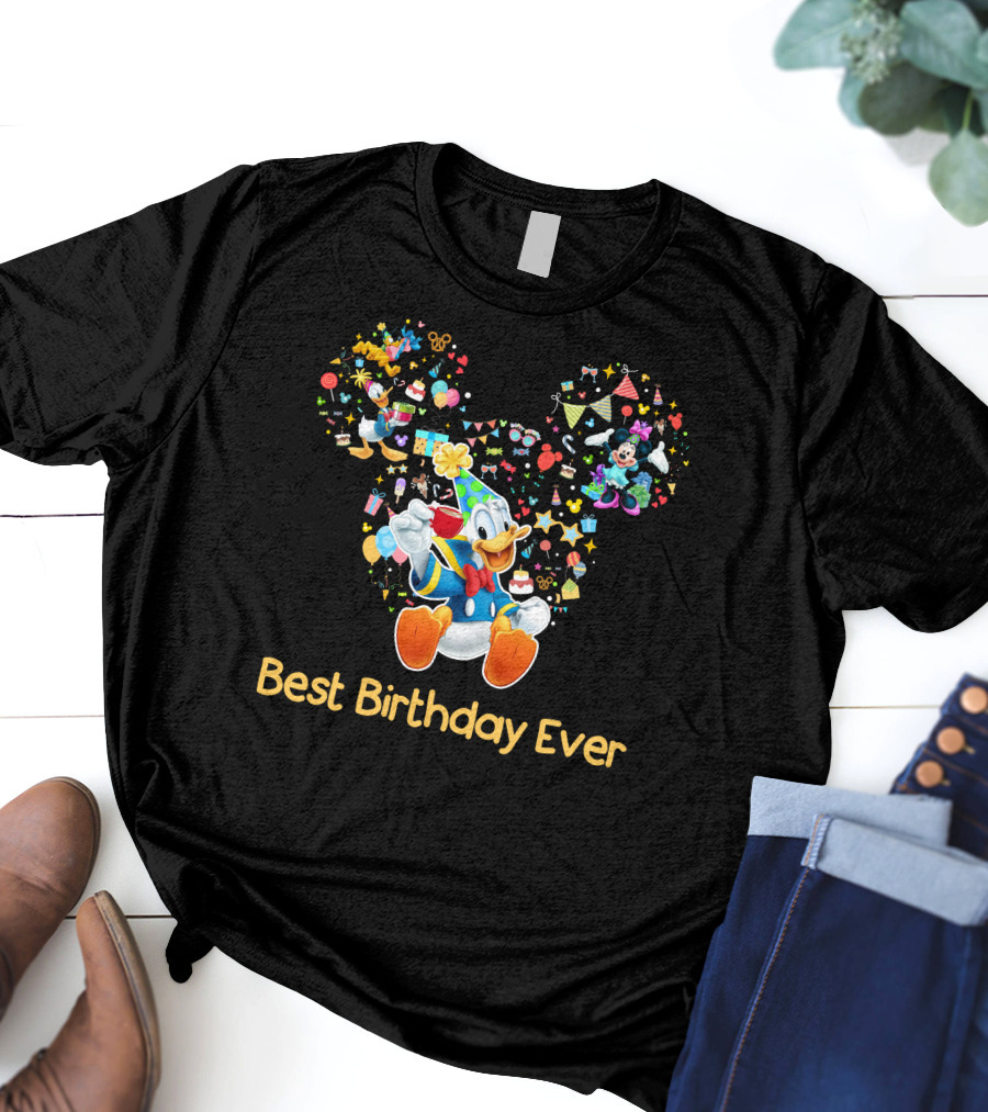 Best Birthday Ever Donald Duck Party Celebration Mickey Mouse T-Shirt