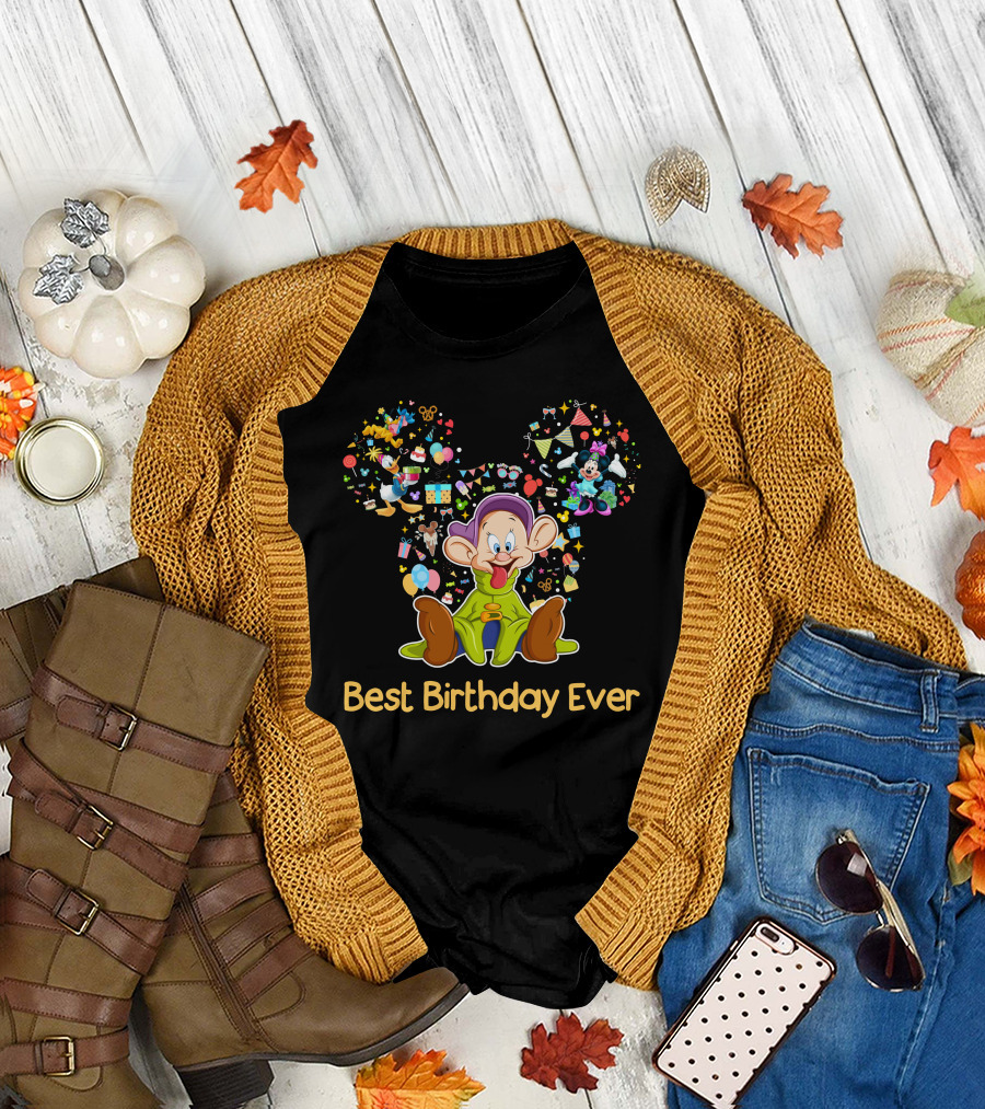 Best Birthday Ever Dopey Mickey Ears Disney Magic T-Shirt